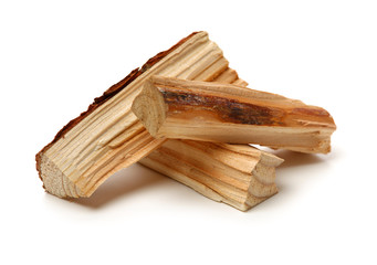 Pile of firewood isolated on a white background