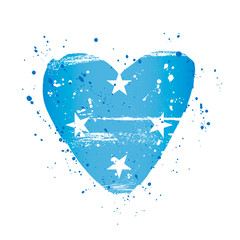 Flag of the Federated States of Micronesia in the form of a big heart.