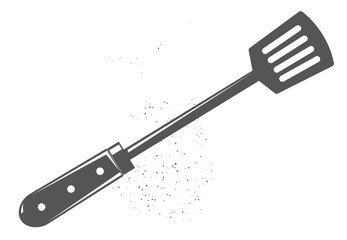 Kitchen shovel. Black illustration.