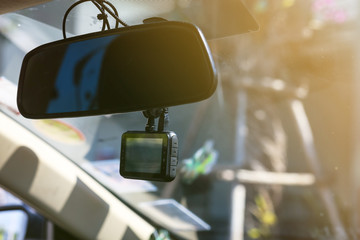 CCTV car camera for safety on the road accident.