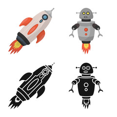 Isolated object of astronomy and technology icon. Collection of astronomy and sky stock symbol for web.