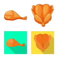 Vector illustration of product and poultry icon. Collection of product and agriculture vector icon for stock.