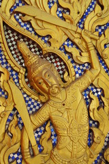 Fototapeta na wymiar wood carving, angel image, background image