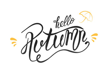 Lettering phrase hello autumn