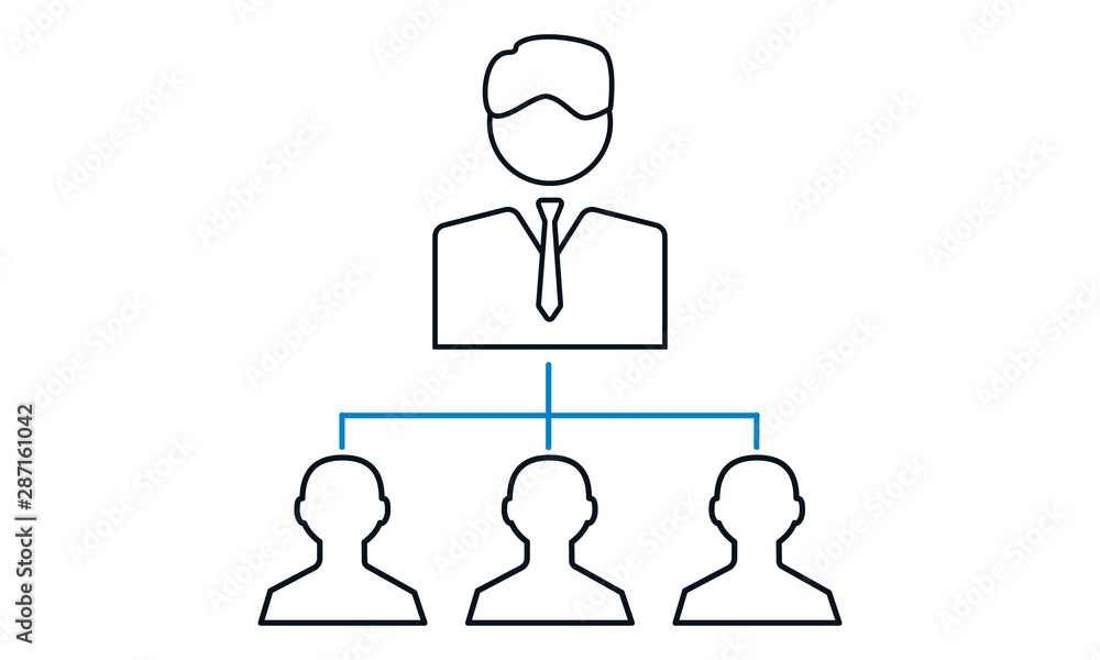 Poster hierarchy icon for business structure and organization