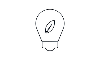 Eco energy light bulb icon for alternative energy and sustainability