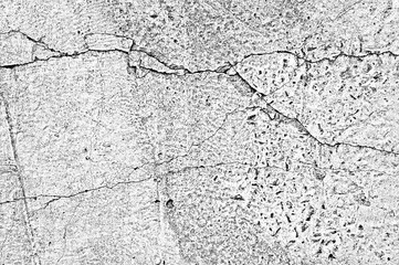 Distress old cracked concrete  texture. Illustration. Black and white grunge background.