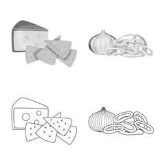 Isolated object of taste and seasonin logo. Set of taste and organic vector icon for stock.