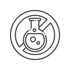 Sulfites allergy line black icon. Allergic reaction. Caution sulfate. Chemical intolerance. Hypersensitivity to the individual components of the product. Sign for web page, mobile app, button, logo.