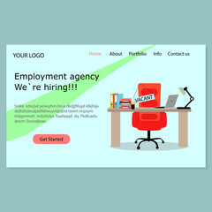 Employment agency landing page. We hiring