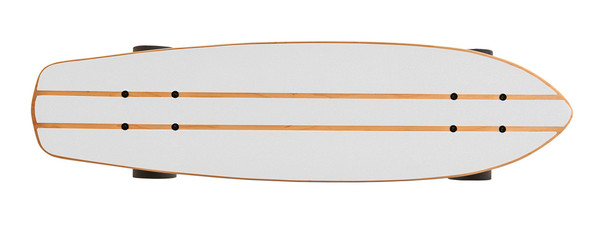 Wooden skate board with blank space isolated