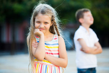 irritated girl portrait