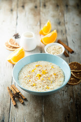 Oatmeal porridge with orange