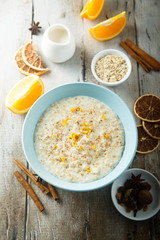 Bowl of cereal with milk