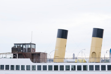 Ship funnel chimney to exhaust smoke from steam engine