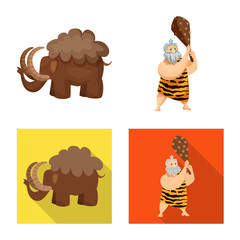 Vector illustration of evolution and prehistory icon. Collection of evolution and development stock vector illustration.