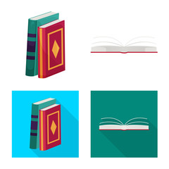 Vector illustration of training and cover icon. Set of training and bookstore stock vector illustration.