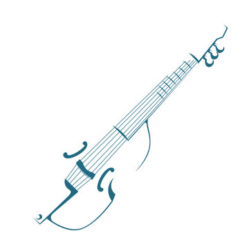 Vector drawn African viol. Isolated on white background.