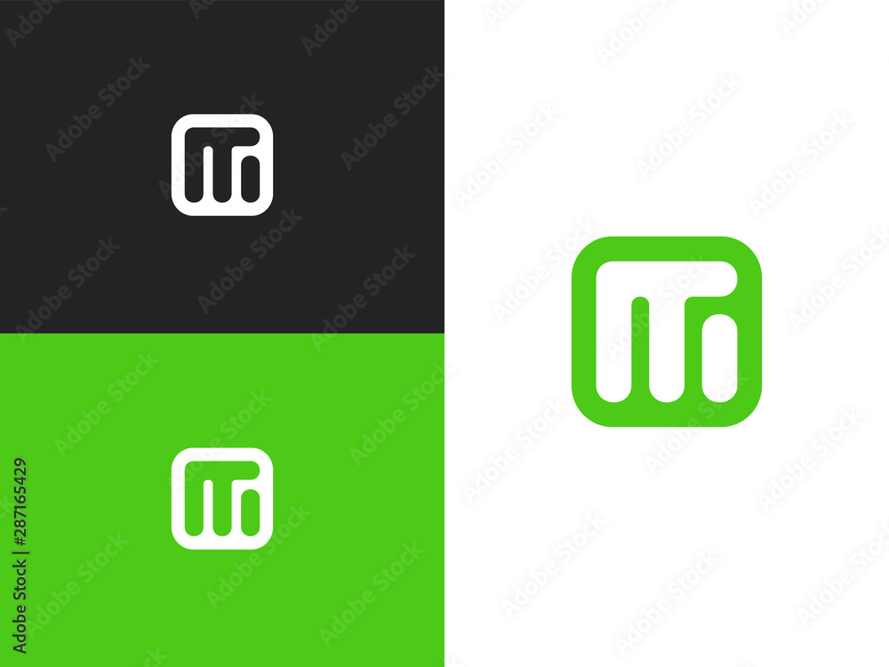 Wall mural initial letters m logo template design in square