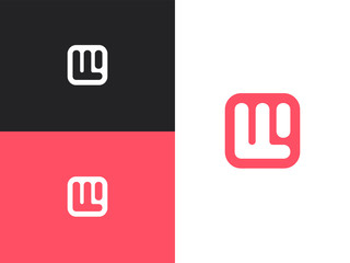 Initial letters W logo template design in square
