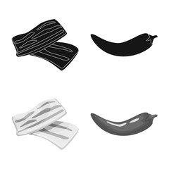 Isolated object of taste and product icon. Collection of taste and cooking vector icon for stock.