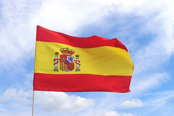 Spanish flag fluttering outdoors