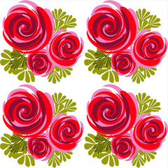 Roses, flower bouquet, background, seamless pattern.