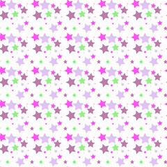 Kid's seamless pattern. Fashion print. Multicolored stars.
