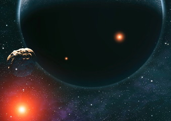 Futuristic abstract space background. Night sky with stars and nebula. Elements of this image...