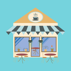 Coffee house building facade