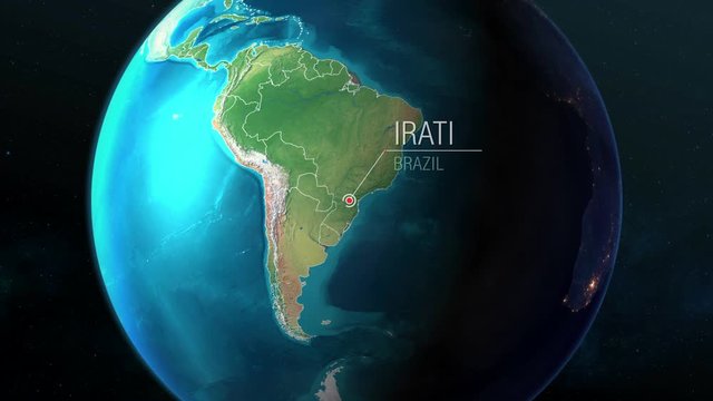 Brazil - Irati - Zooming from space to earth