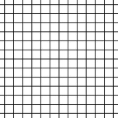 Seamless black and white cell grid striped isolated on white background