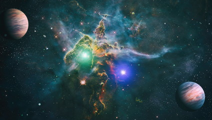 Futuristic abstract space background. Night sky with stars and nebula. Elements of this image...