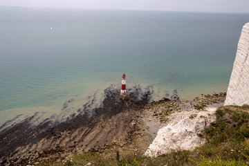 Beachy Head cliff face, the cliff is the highest chalk sea cliff in Britain and one of the most common suicide spots in the world.