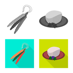 Isolated object of culture and sightseeing symbol. Set of culture and originality stock symbol for web.