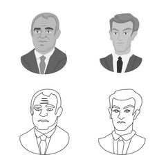 Vector design of checkmate and thin icon. Set of checkmate and target vector icon for stock.