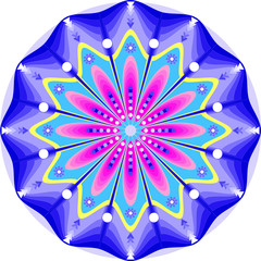 Purple mandala on white background