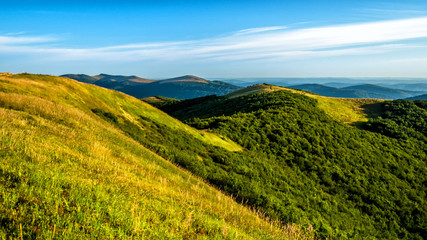 Sunny summer day in the mountains. Photo from Wielka Rawka in the Bieszczady Mountains. Poland. © Szymon Bartosz
