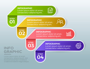 Abstract infographics number options template. With 4 steps or options Vector illustration
