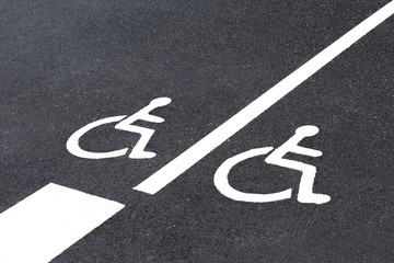 Fototapeta premium Invalid parking spaces