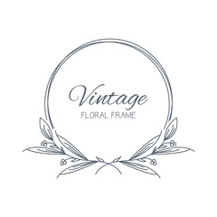 Floral frames. Floral wreath. Unique decoration for greeting card, wedding invitation, save the date. Vector Illustration