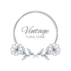 Floral frames. Floral wreath. Feminine logotype template