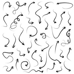 Doodle hand drawing arrows collection. Vector illustration arrows set for design use