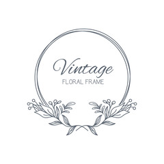 Floral frames. Floral wreath. Feminine logotype template