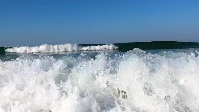 views of combative sea waves