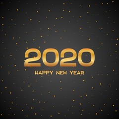 Happy New Year 2020 luxury golden poster. VIP gold gift card or banner. Greeting template mouse new year. Vector illustration