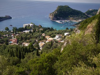 Fototapeta na wymiar Beautiful panorama from Paleokastritsa , Corfu island