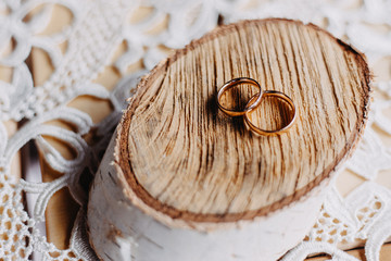 Golden wedding rings