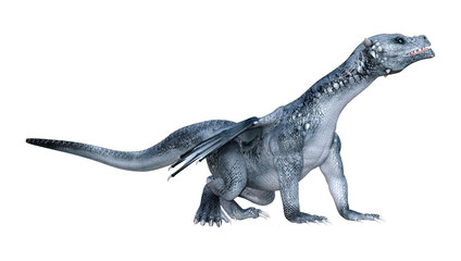 3D Rendering Fairy Tale Dragon on White