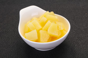 Marinated pineapple pieces